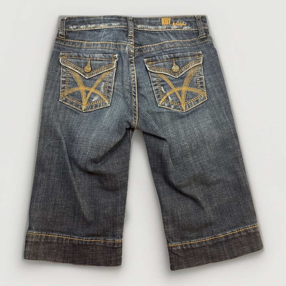 Kut from the Kloth Womens Bermuda Stretch Jean Shorts Y2K Flap Pocket Size 2 - Picture 1 of 11
